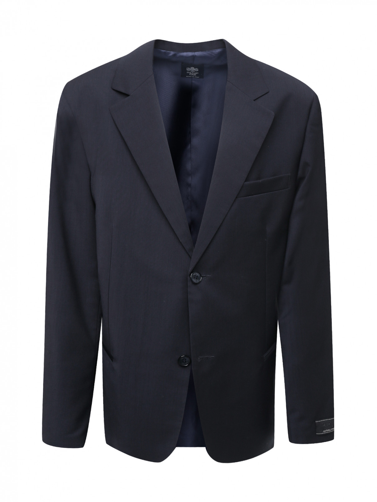 Пиджак классический из шерсти Dal Lago  –  Общий вид  – Цвет:  Синий