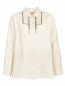 Блуза из льна, расшитая бисером Weekend Max Mara  –  Общий вид