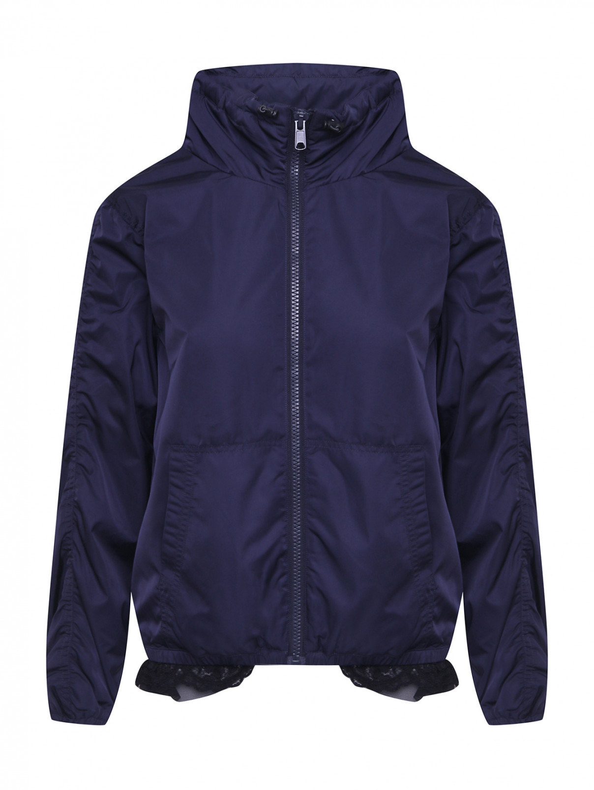 Куртка с декором из кружева Love Moschino  –  Общий вид  – Цвет:  Синий