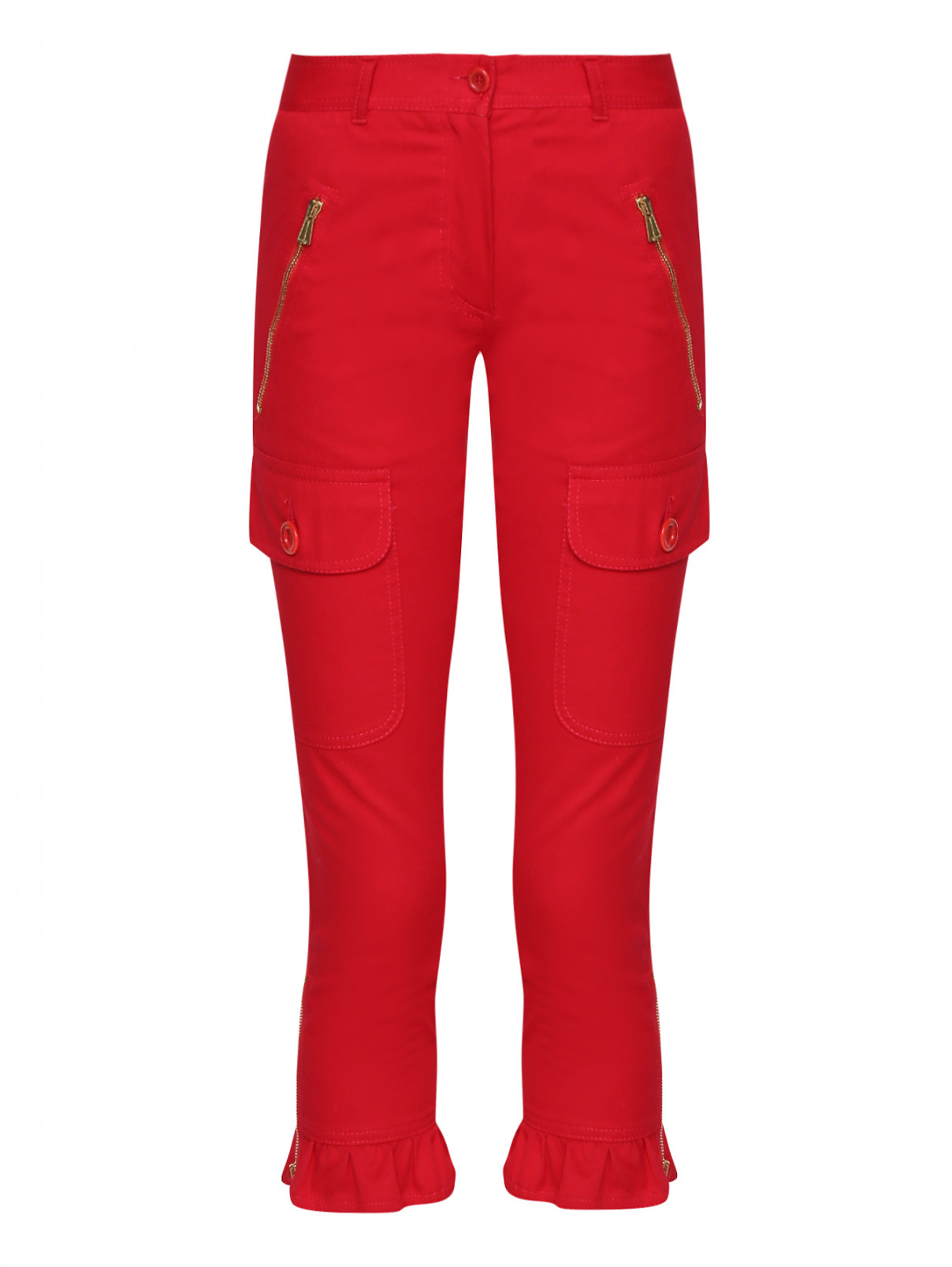 Бриджи из хлопка с накладными карманами Moschino  –  Общий вид  – Цвет:  Красный