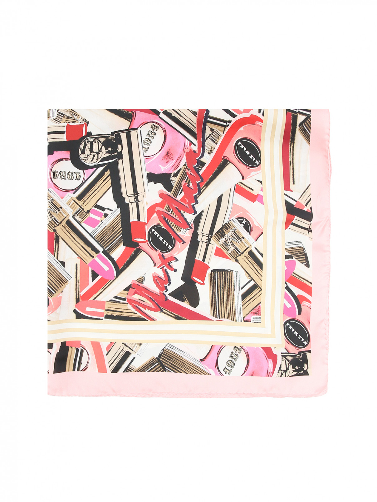 Шелковый платок Max Mara  –  Общий вид  – Цвет:  Розовый
