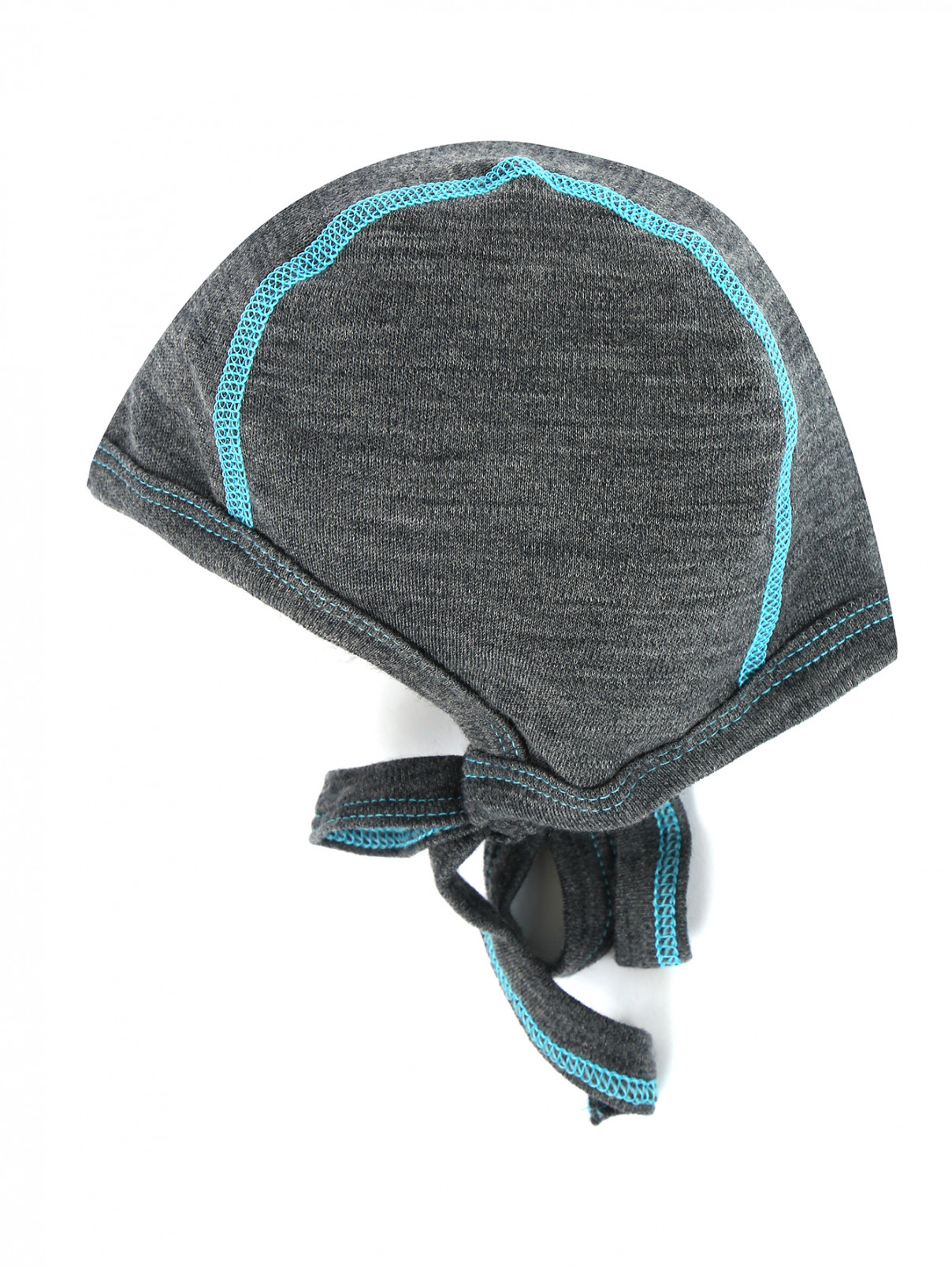 Чепчик из шерсти мериносов с контрастной строчкой Norveg  –  Общий вид  – Цвет:  Серый