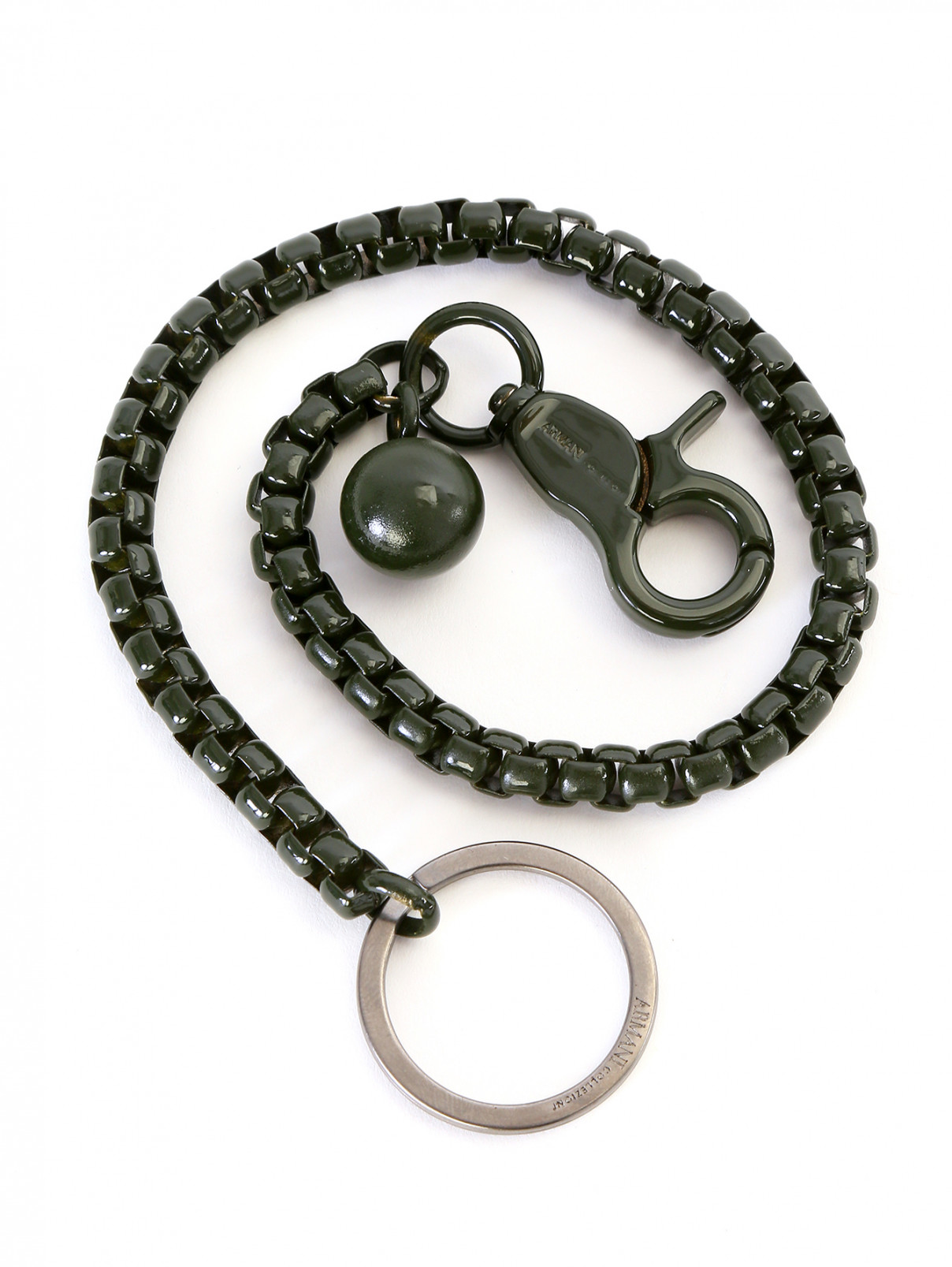 Брелок-цепь с подвеской в виде шара Armani Collezioni  –  Общий вид  – Цвет:  Зеленый