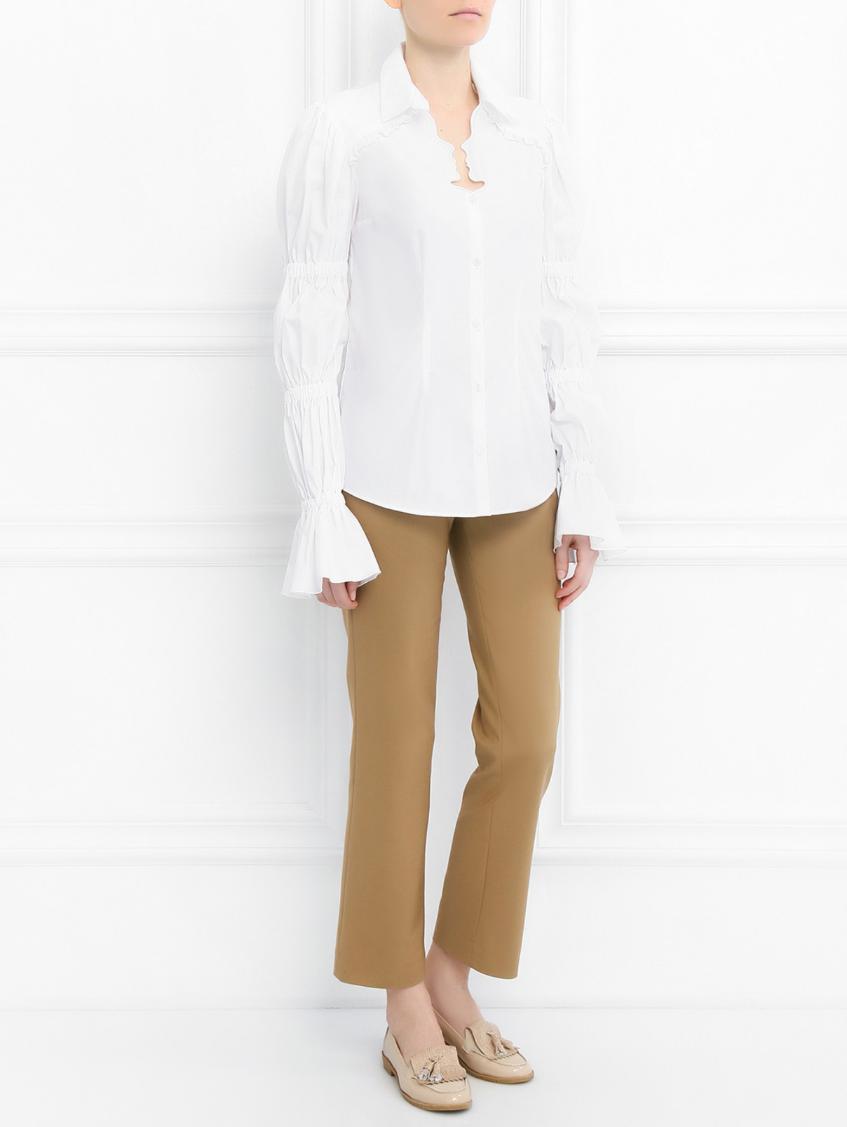 Блуза из хлопка Vivetta  –  Модель Общий вид  – Цвет:  Белый