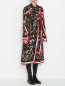 Платье-миди из шелка с узором Burberry  –  МодельВерхНиз