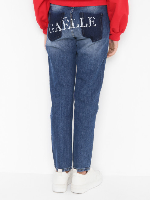 Хлопковые джинсы с принтом - МодельВерхНиз1