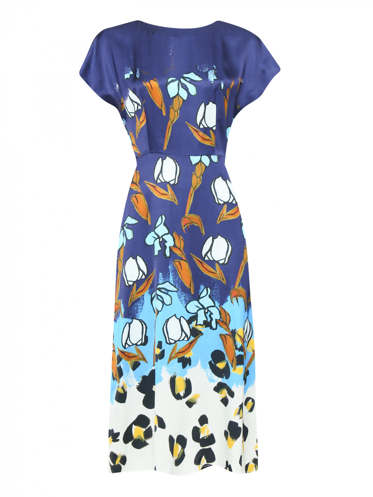 Платье-миди с узором Paul Smith  –  Общий вид  – Цвет:  Узор