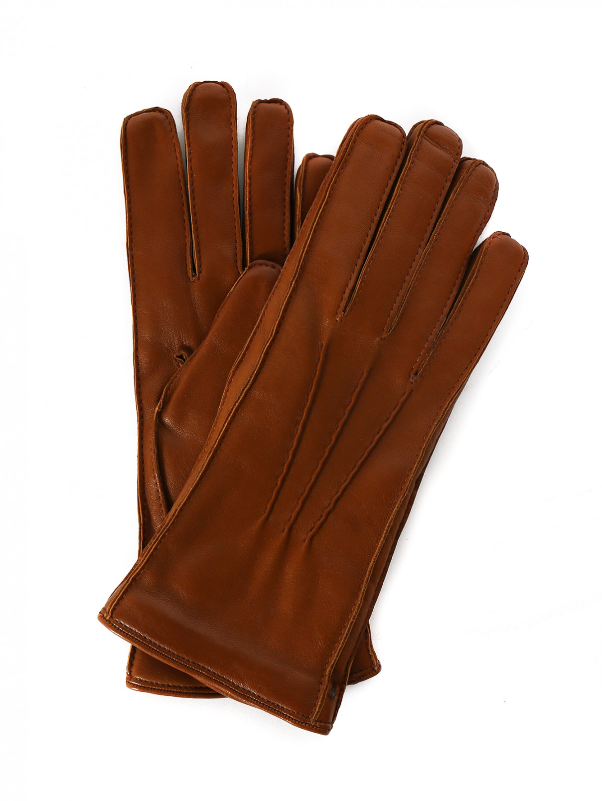Перчатки из кожи Jil Sander  –  Общий вид  – Цвет:  Коричневый