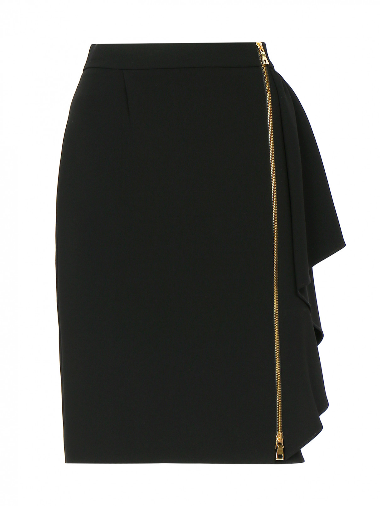 Юбка-мини с драпировкой Moschino Boutique  –  Общий вид  – Цвет:  Черный