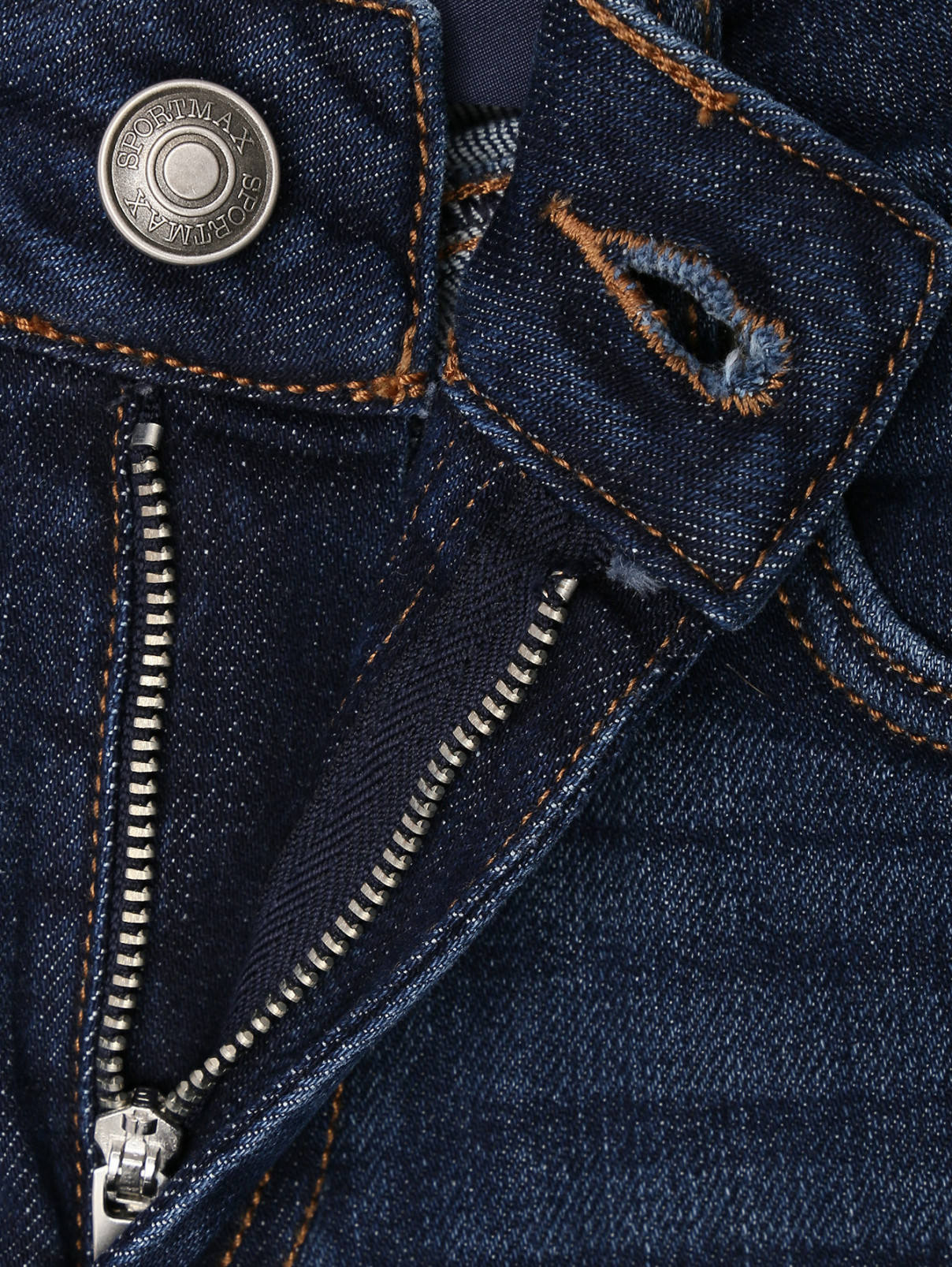 Джинсы из хлопка с карманами Sportmax  –  Деталь1  – Цвет:  Синий