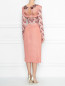 Платье-миди с узором и декоративным воротником, декорированный пайетками Elisabetta Franchi  –  МодельВерхНиз1