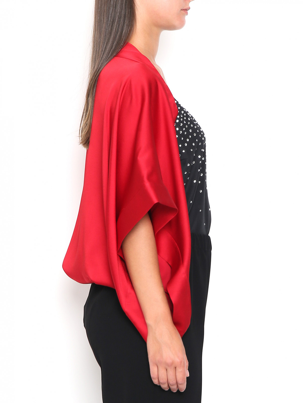 Накидка с широкими рукавами Marina Rinaldi  –  МодельВерхНиз2  – Цвет:  Красный