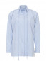 Блуза из хлопка в полоску с аппликацией из кружева Ermanno Scervino  –  Общий вид
