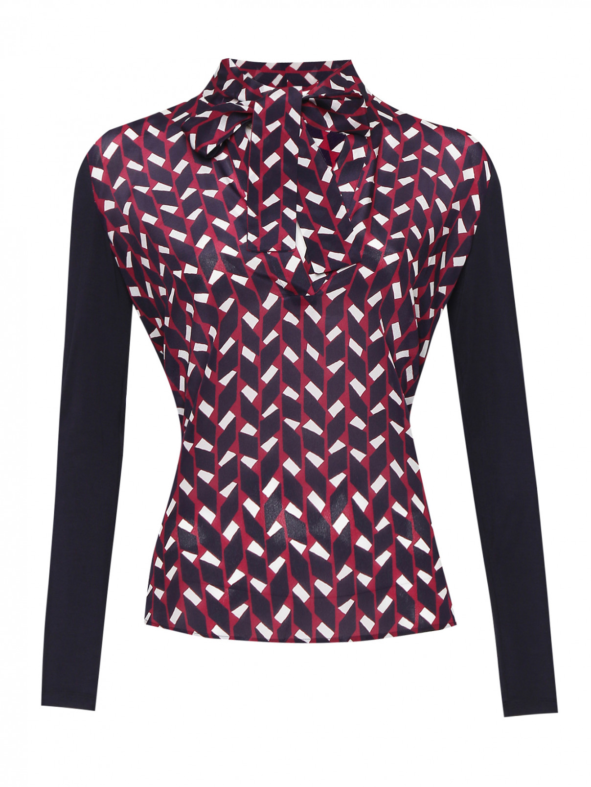 Блуза из вискозы с узором Max&Co  –  Общий вид  – Цвет:  Фиолетовый