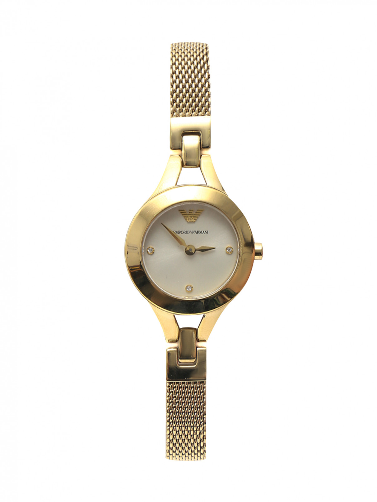 Часы с металлическим браслетом Emporio Armani  –  Общий вид  – Цвет:  Золотой