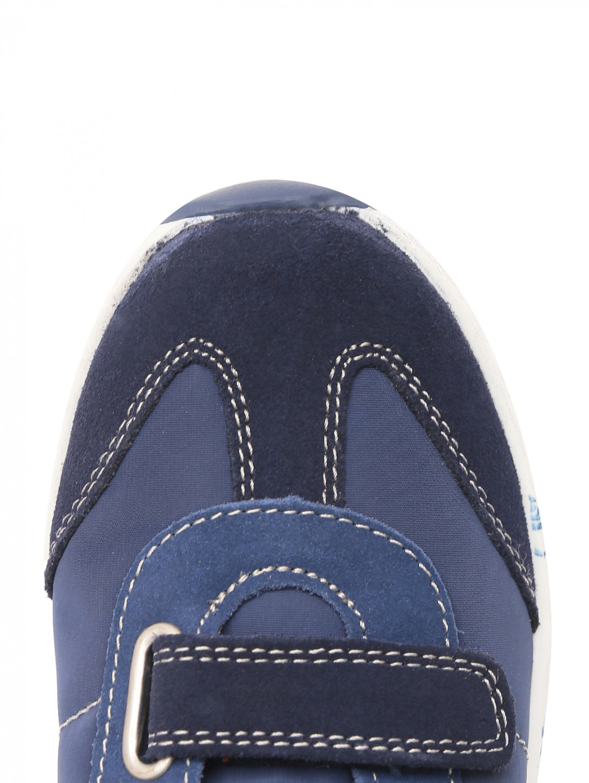Замшевые кроссовки на липучках Naturino  –  Деталь  – Цвет:  Синий