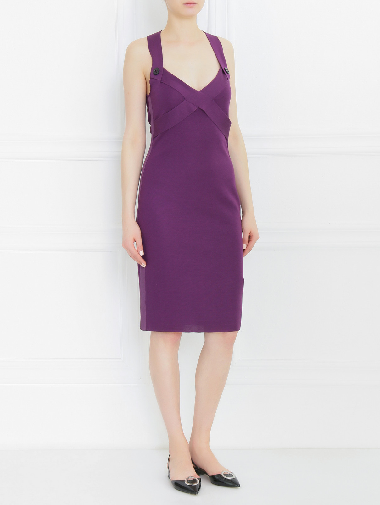 Платье-футляр из шелка Iceberg  –  Модель Общий вид  – Цвет:  Фиолетовый
