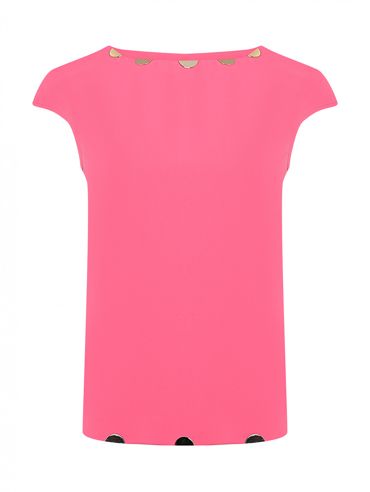Блуза с металлической фурнитурой Versace Collection  –  Общий вид  – Цвет:  Розовый