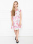 Платье ажурное с цветочным декором Aletta Couture  –  МодельОбщийВид