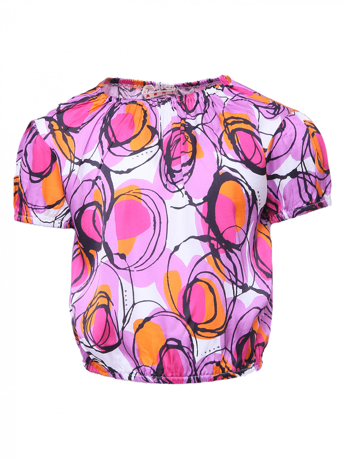 Блуза из вискозы с узором Marni  –  Общий вид  – Цвет:  Узор