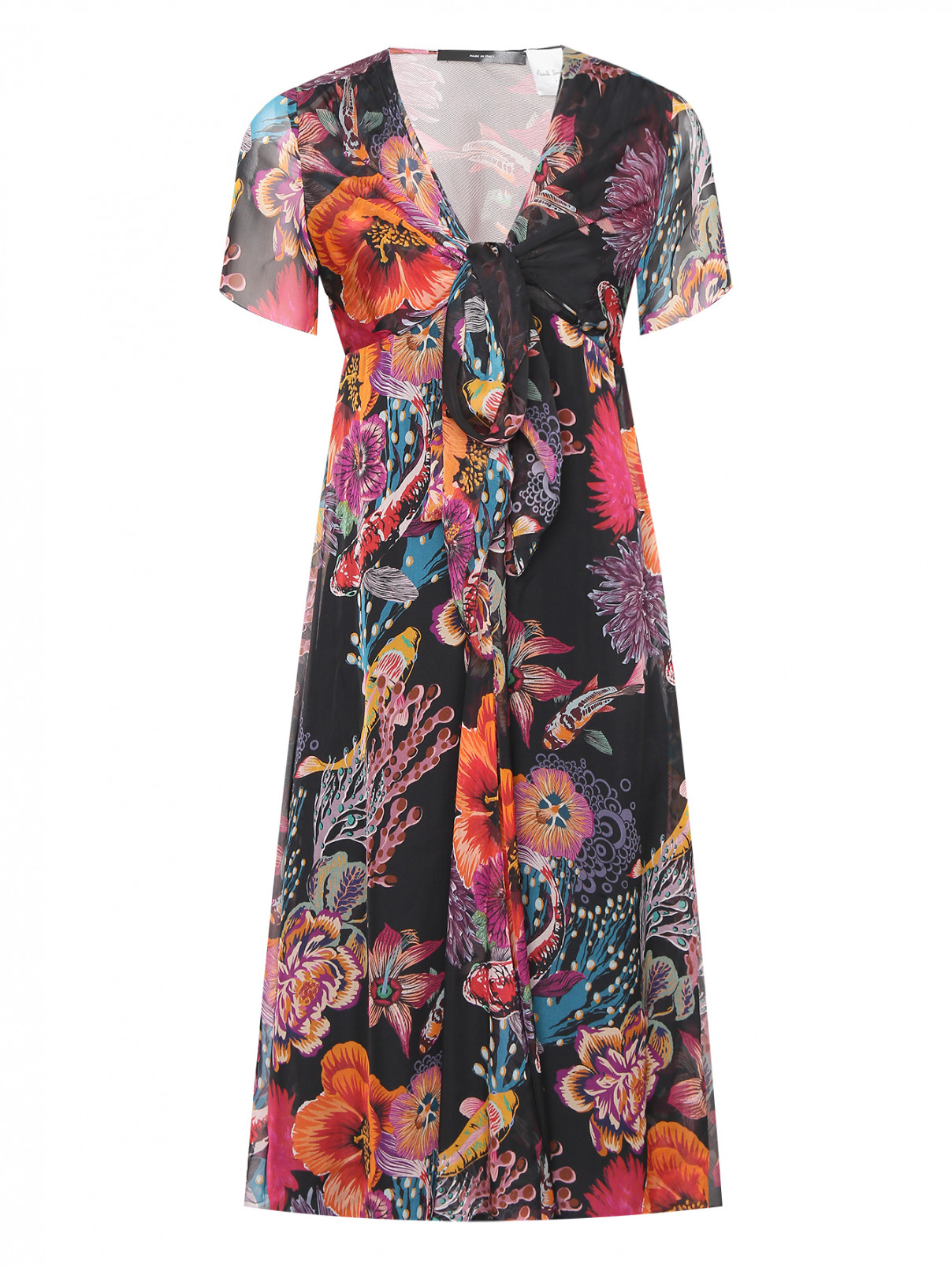 Платье из шелка с узором Paul Smith  –  Общий вид  – Цвет:  Мультиколор