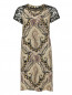 Платье из шелка с узором и кружевными вставками Etro  –  Общий вид