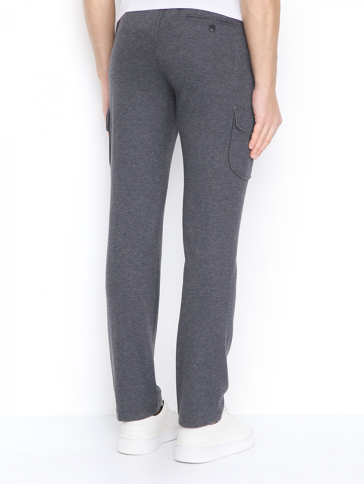 Трикотажные брюки на резинке с карманами Capobianco  –  МодельВерхНиз1  – Цвет:  Серый