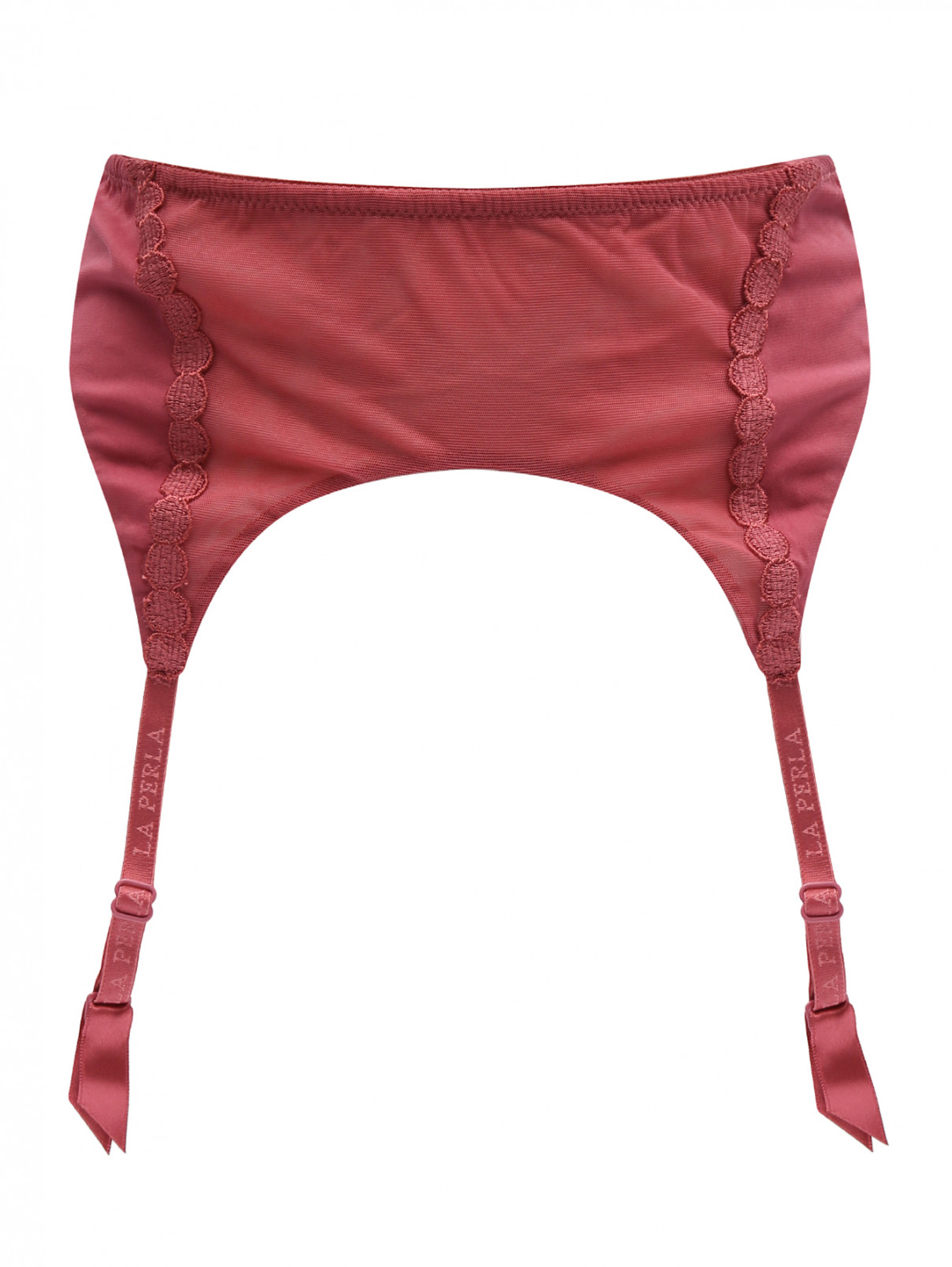 Пояс из шелка декорированный вышивкой La Perla  –  Общий вид  – Цвет:  Розовый