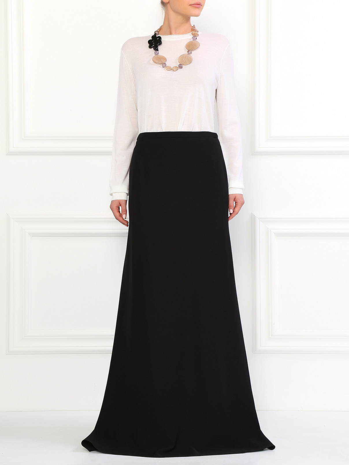 Классическая юбка-макси Armani Collezioni  –  Модель Общий вид  – Цвет:  Черный
