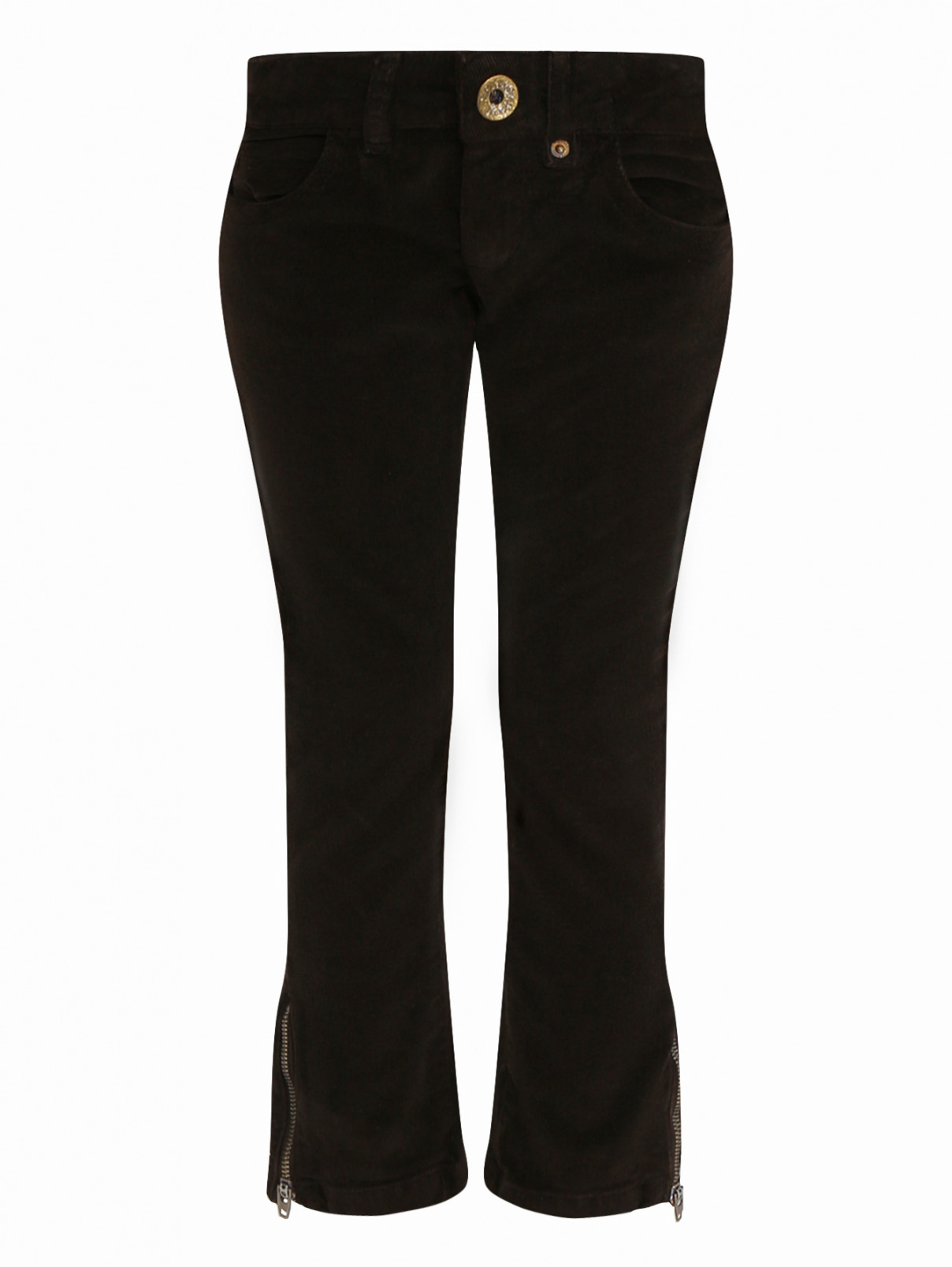 Вельветовые брюки прямого кроя Simonetta  –  Общий вид  – Цвет:  Красный