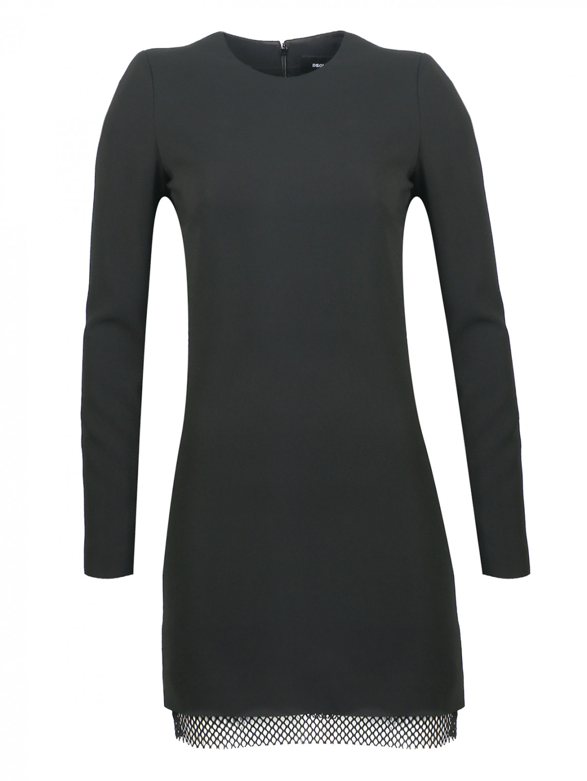 Платье-мини с декоративной отделкой Dsquared2  –  Общий вид  – Цвет:  Черный