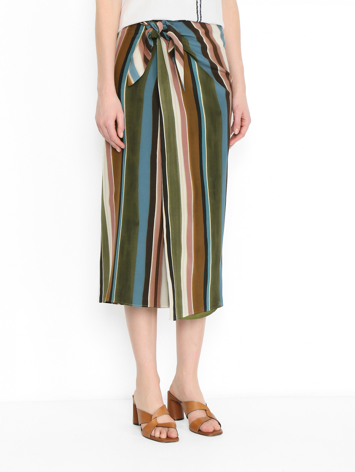 Юбка из шелка с узором Max Mara  –  МодельВерхНиз  – Цвет:  Узор