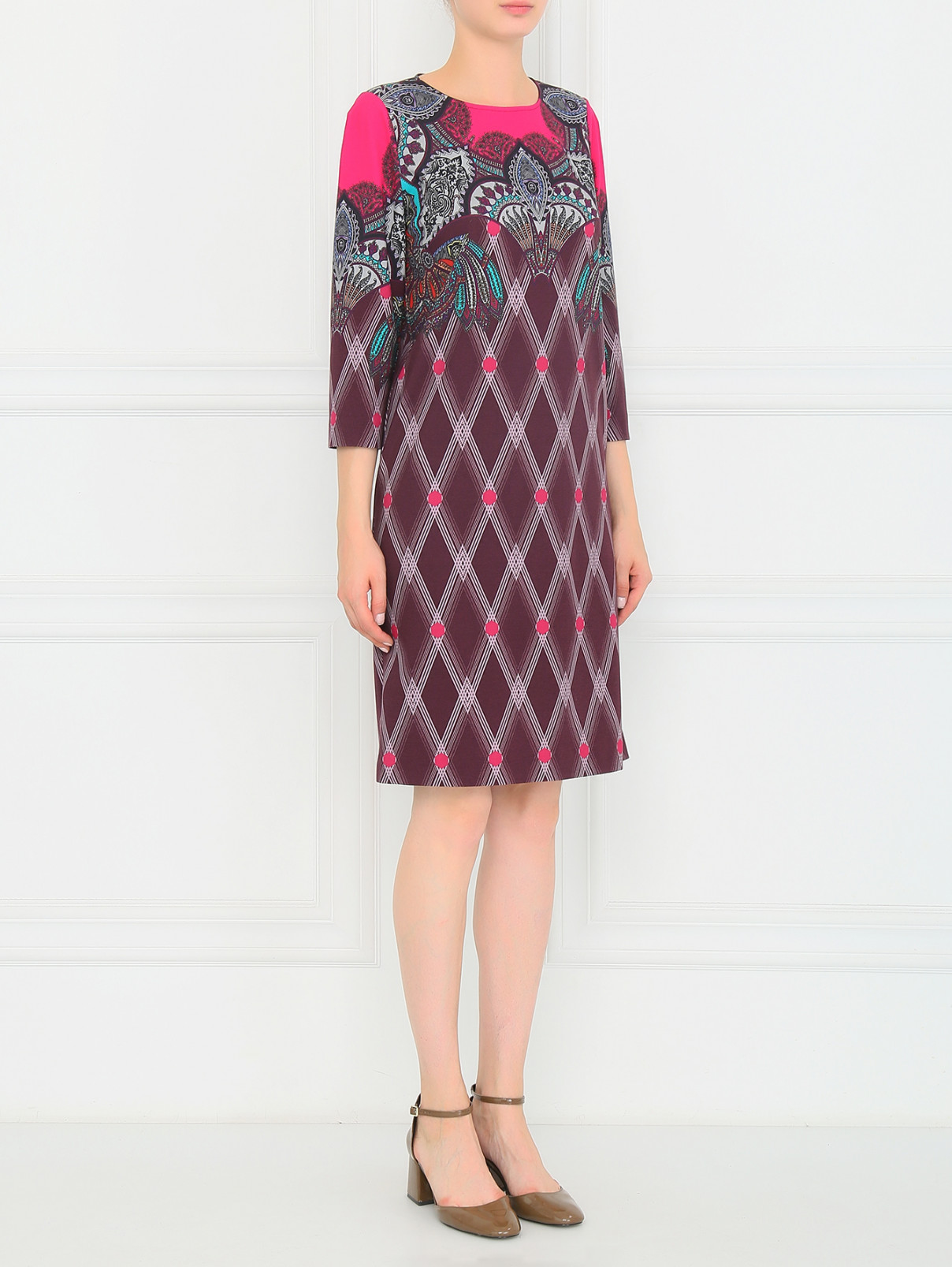 Платье-джерси с абстрактным узором Etro  –  Модель Общий вид  – Цвет:  Розовый