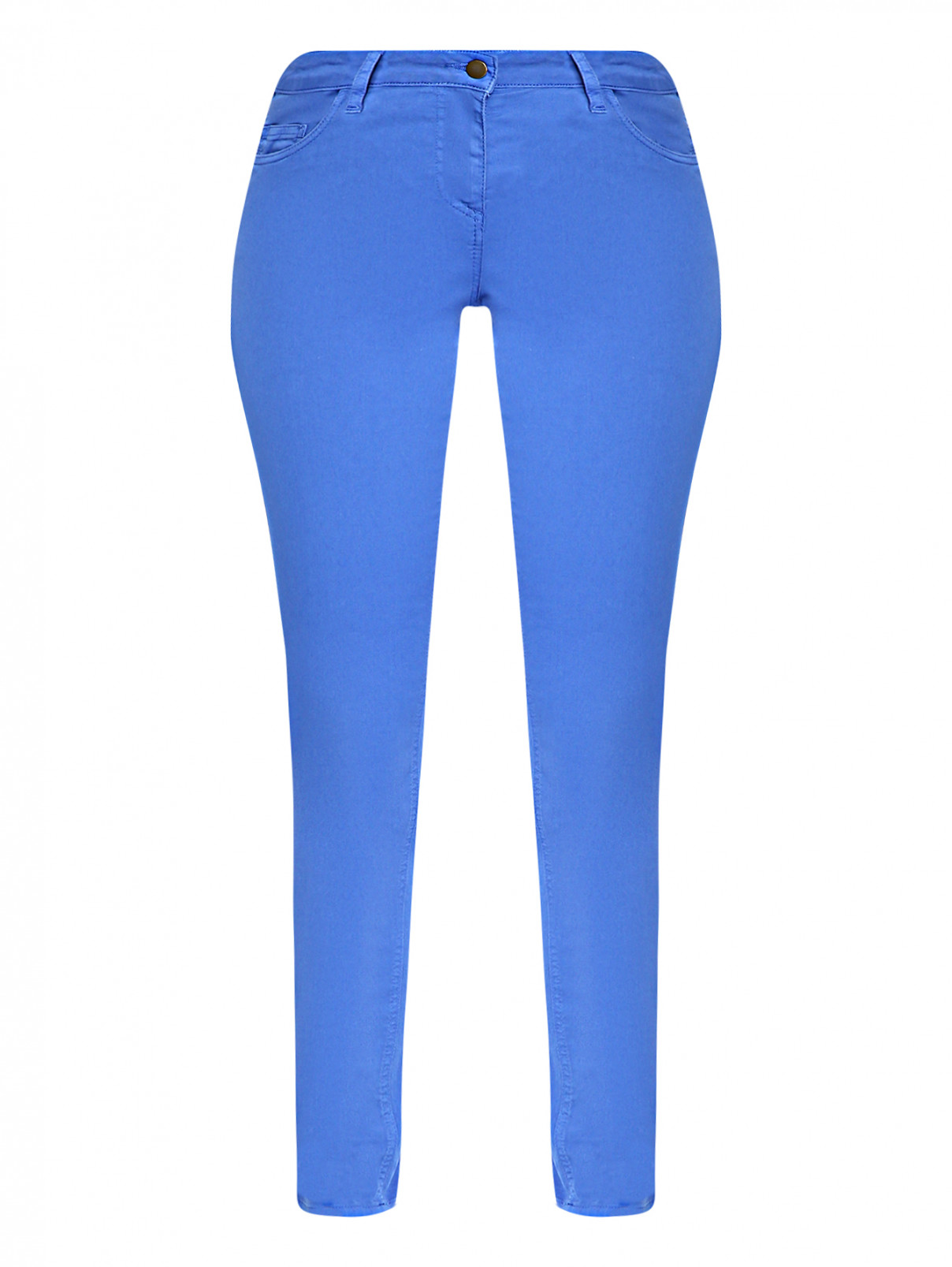 Укороченные брюки зауженного кроя Persona by Marina Rinaldi  –  Общий вид  – Цвет:  Синий