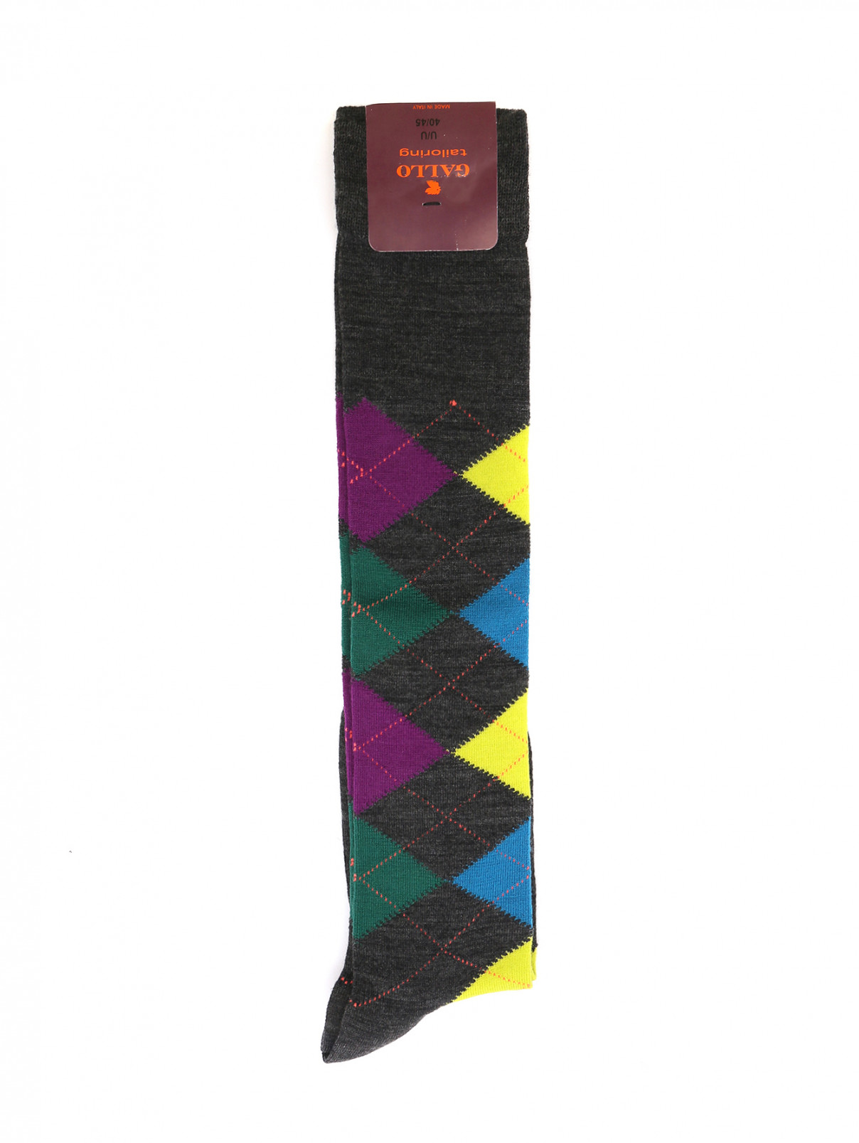 Носки из шерсти с узором Gallo  –  Общий вид  – Цвет:  Черный
