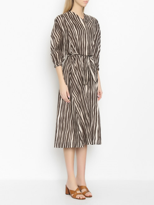 Платье из хлопка с узором Max Mara - МодельВерхНиз