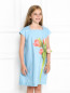 Платье из хлопка с цветочной аппликацией MiMiSol  –  МодельВерхНиз