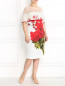 Платье с кружевными вставками и цветочным принтом Marina Rinaldi  –  Модель Общий вид