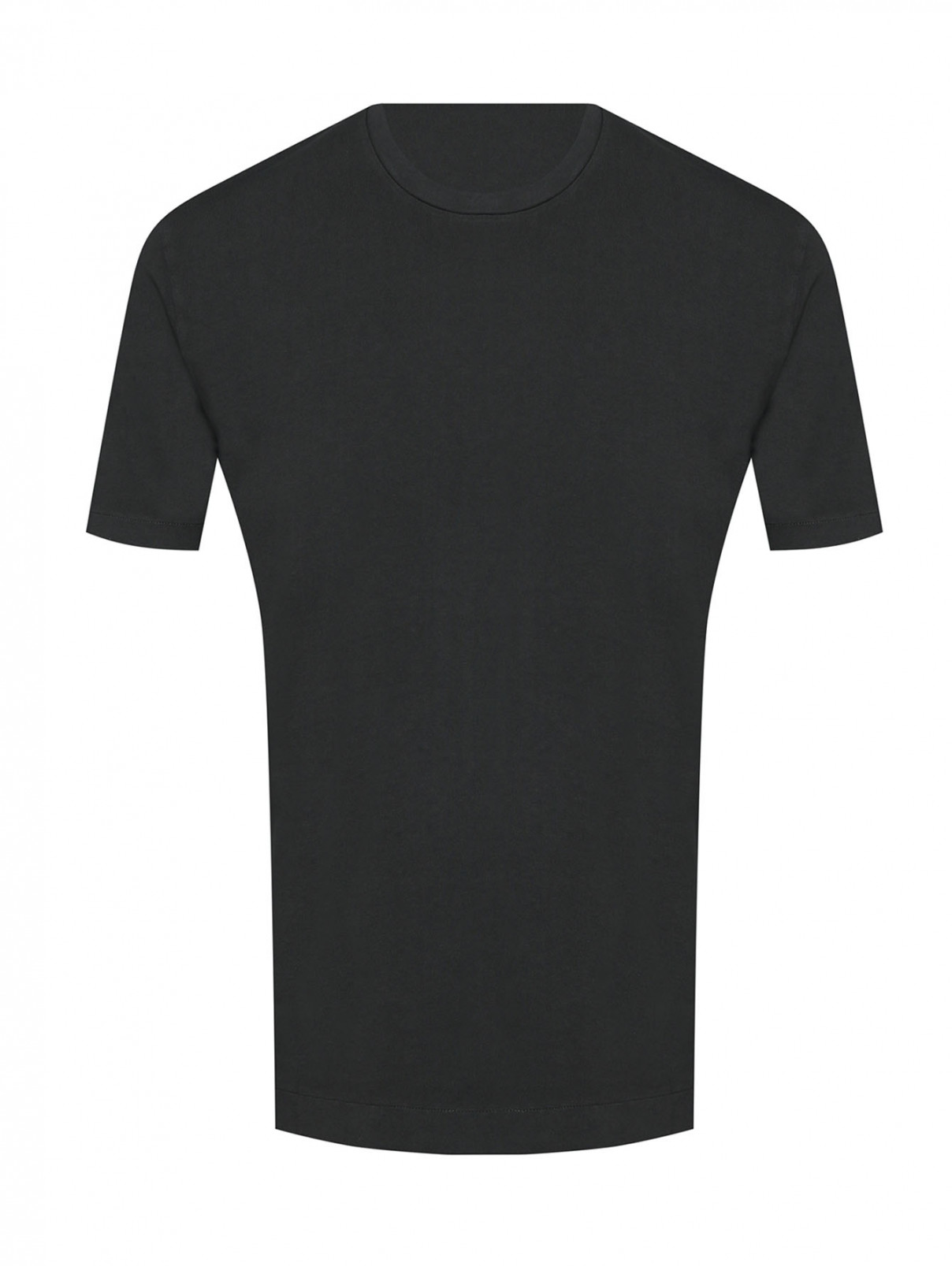Однотонная футболка из хлопка Boglioli  –  Общий вид  – Цвет:  Черный