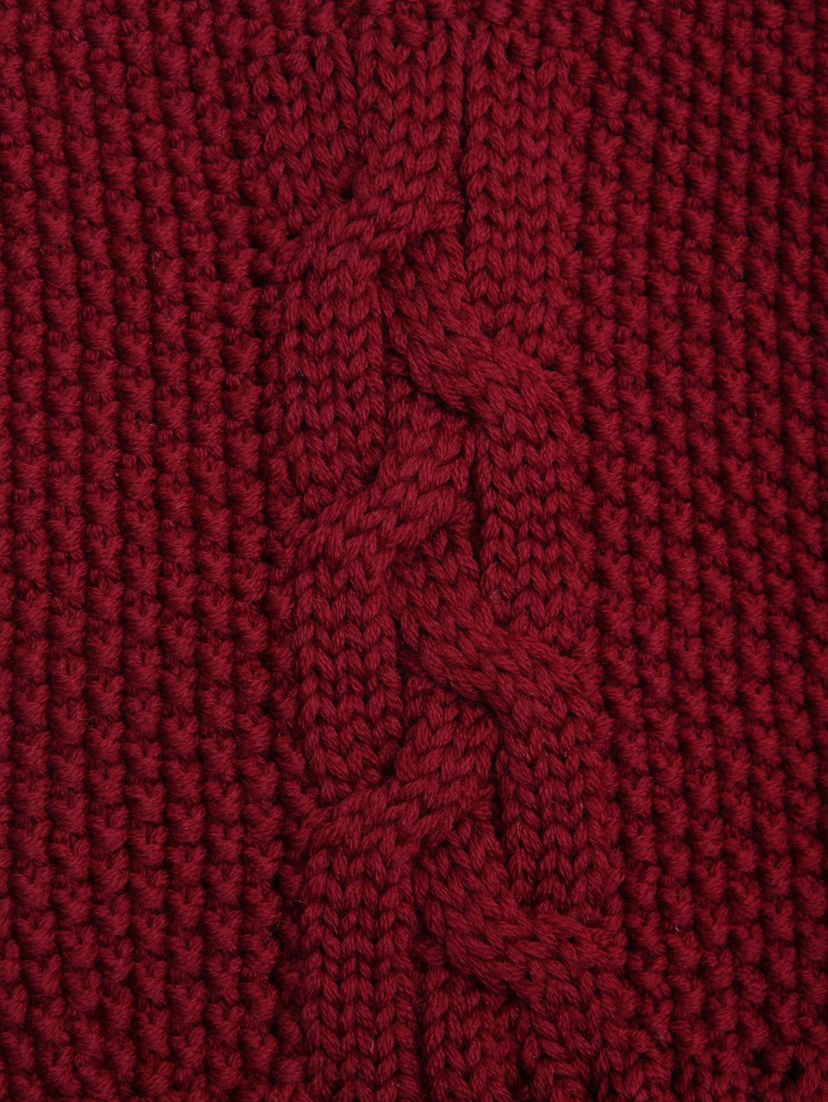 Шерстяной однотонный шарф Catya  –  Деталь1  – Цвет:  Красный