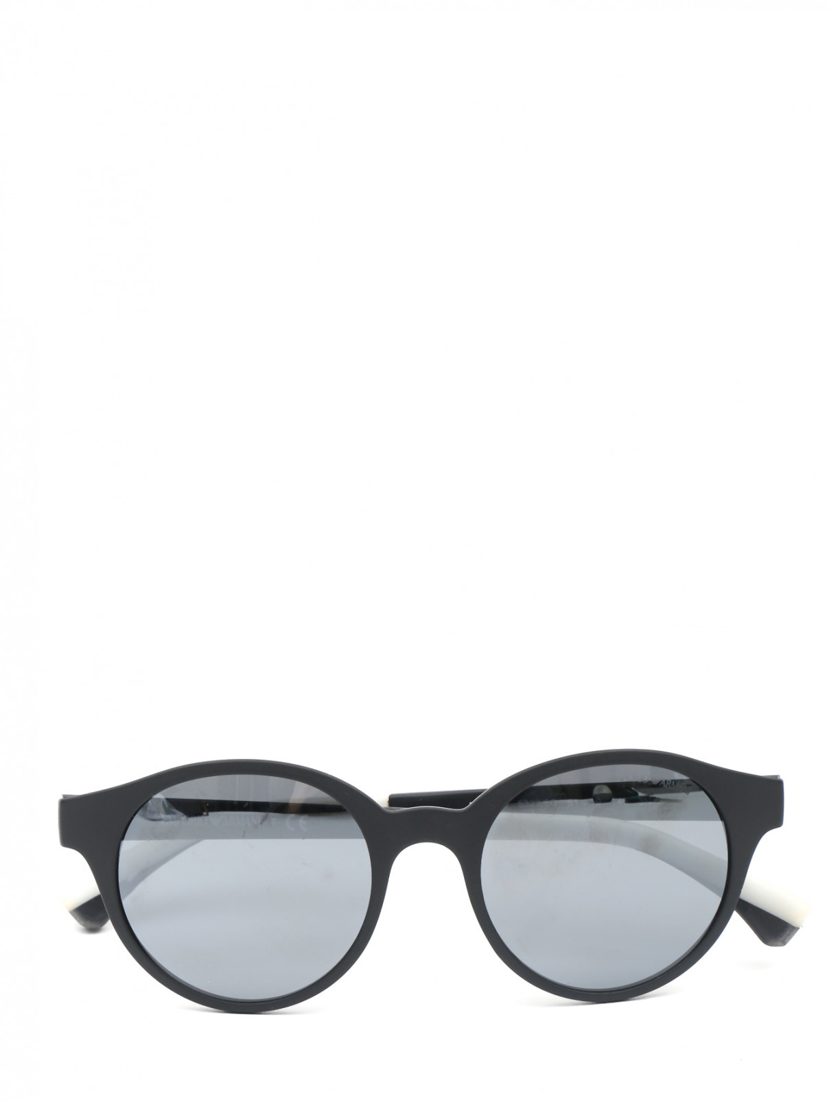 Солнцезащитные очки в пластиковой оправе Emporio Armani  –  Общий вид  – Цвет:  Черный