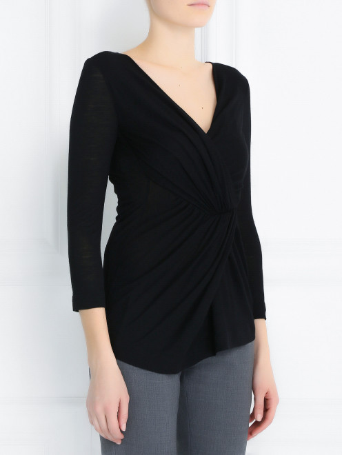 Блуза из смешанной шерсти с драпировкой Alberta Ferretti - Модель Верх-Низ