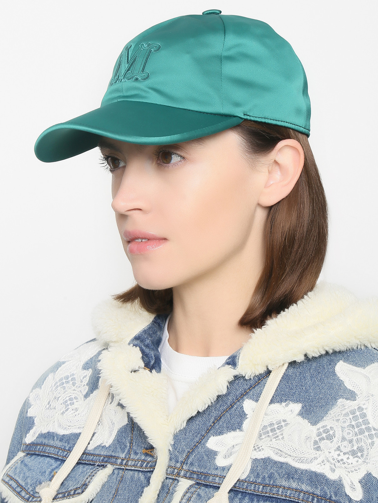 Однотонная кепка с логотипом Max Mara  –  МодельОбщийВид  – Цвет:  Зеленый