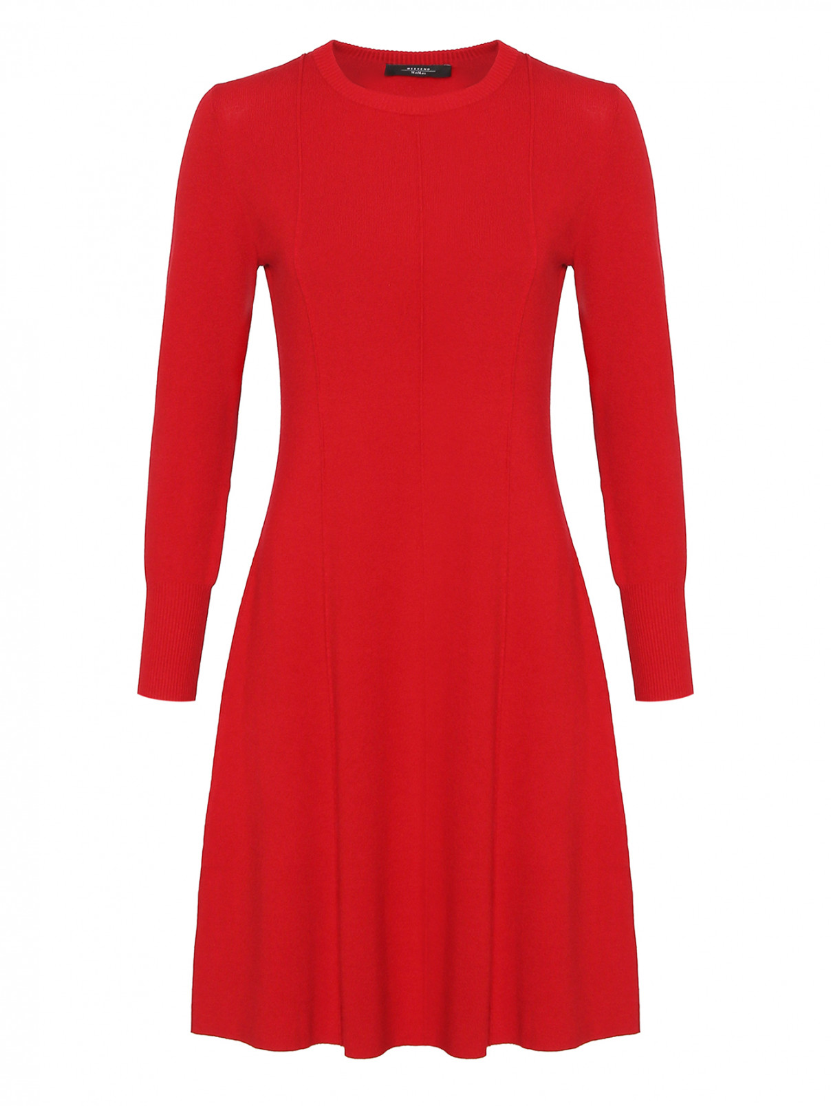 Трикотажное платье-миди Weekend Max Mara  –  Общий вид  – Цвет:  Красный