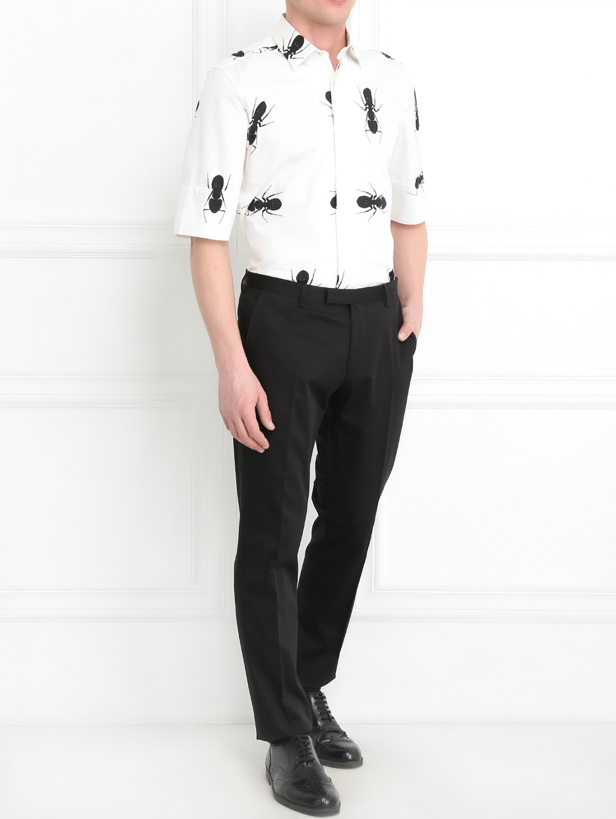 Рубашка с коротким из хлопка Paul Smith  –  Модель Общий вид  – Цвет:  Белый