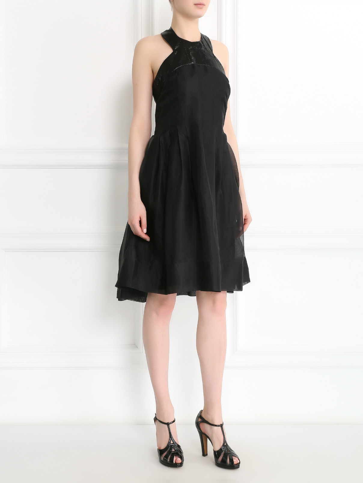 Платье из шелка Rue du Mail  –  Модель Общий вид  – Цвет:  Черный