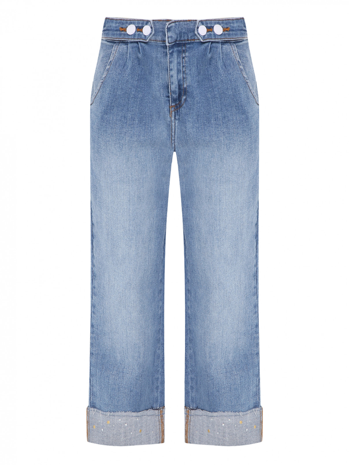 Широкие джинсы с подворотами Guess  –  Общий вид  – Цвет:  Синий