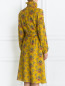 Платье-миди из шелка с узором A La Russe  –  Модель Верх-Низ1