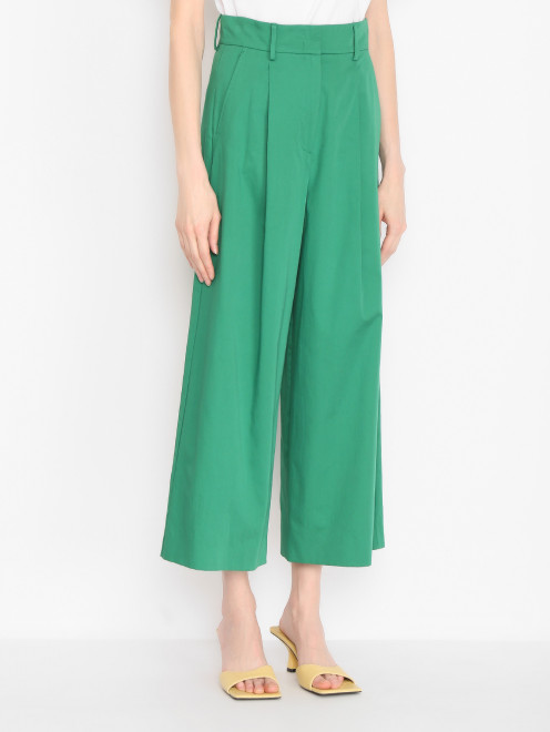 Брюки из хлопка широкого кроя Weekend Max Mara - МодельВерхНиз