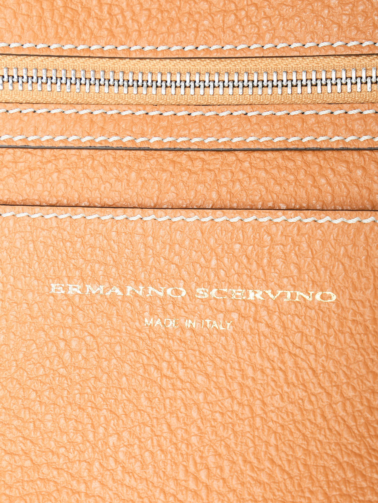 Сумка из кожи и меха на коротких ручках Ermanno Scervino  –  Деталь1  – Цвет:  Бежевый